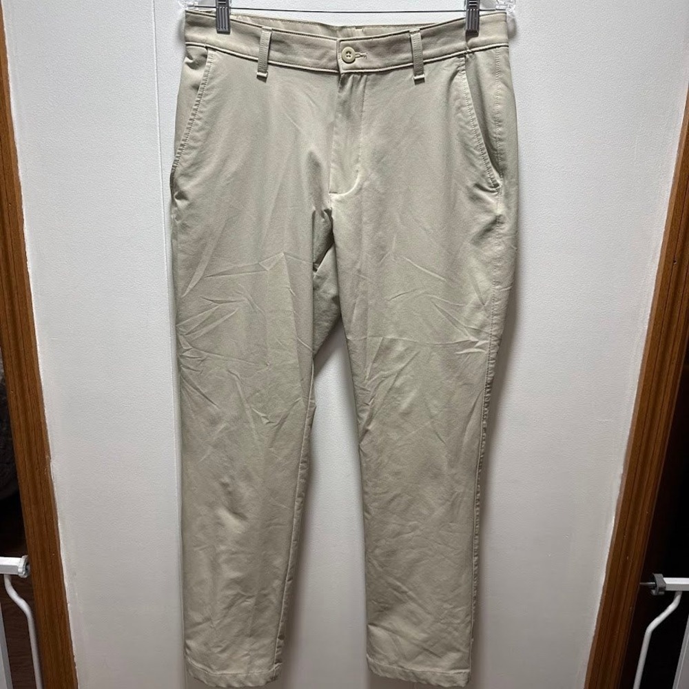 Under Armour Mens Showdown Golf Pants Khaki Beige‎ Tapered Chino Size 32/30